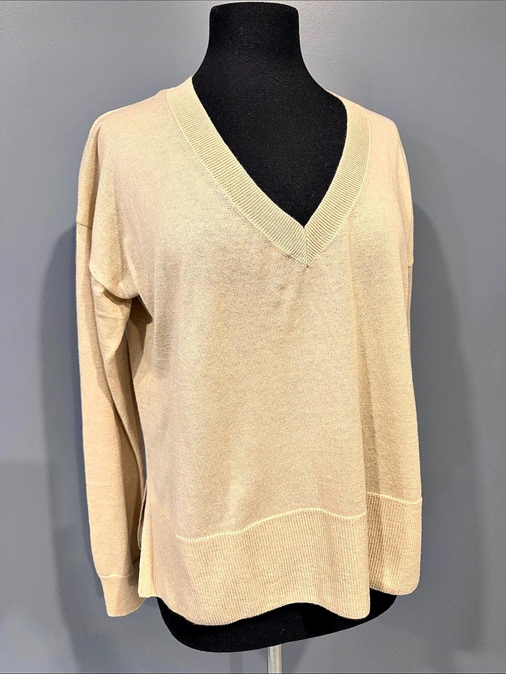 Gap V-Neck Sweater in Beige Size Small NWT